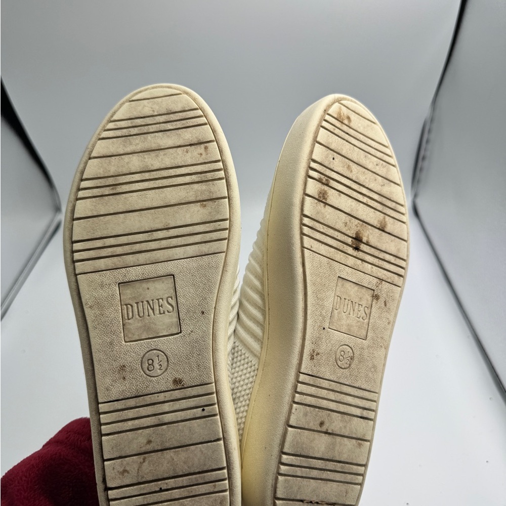 Dunes Women’s Size 8.5 Ivory Off White Knit Slip-On Sneakers Shoes - Picture 5 of 7